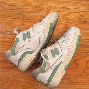 New Balance 550 Shoes in White and Green